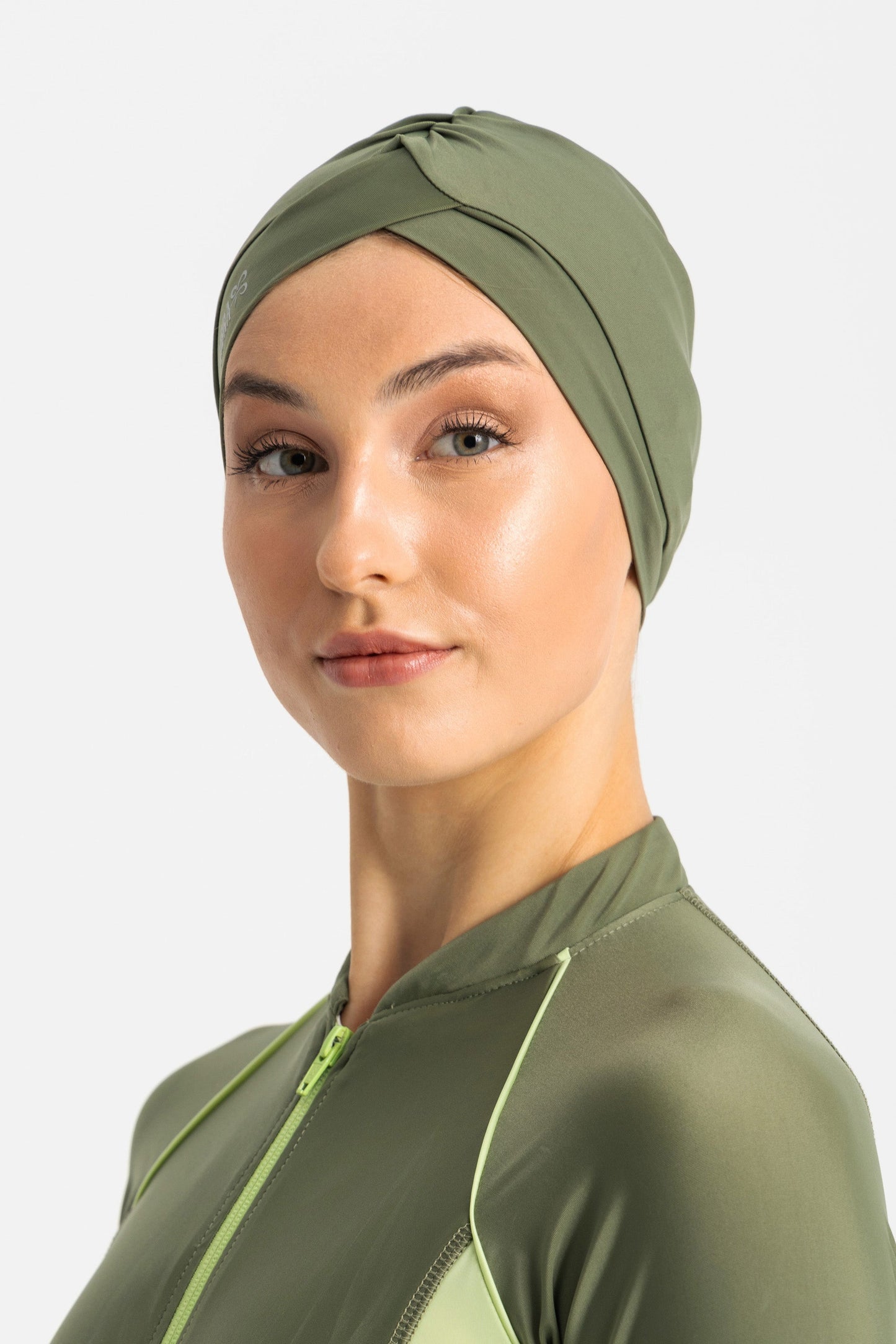 Sleek Swim Turban -Loden Green
