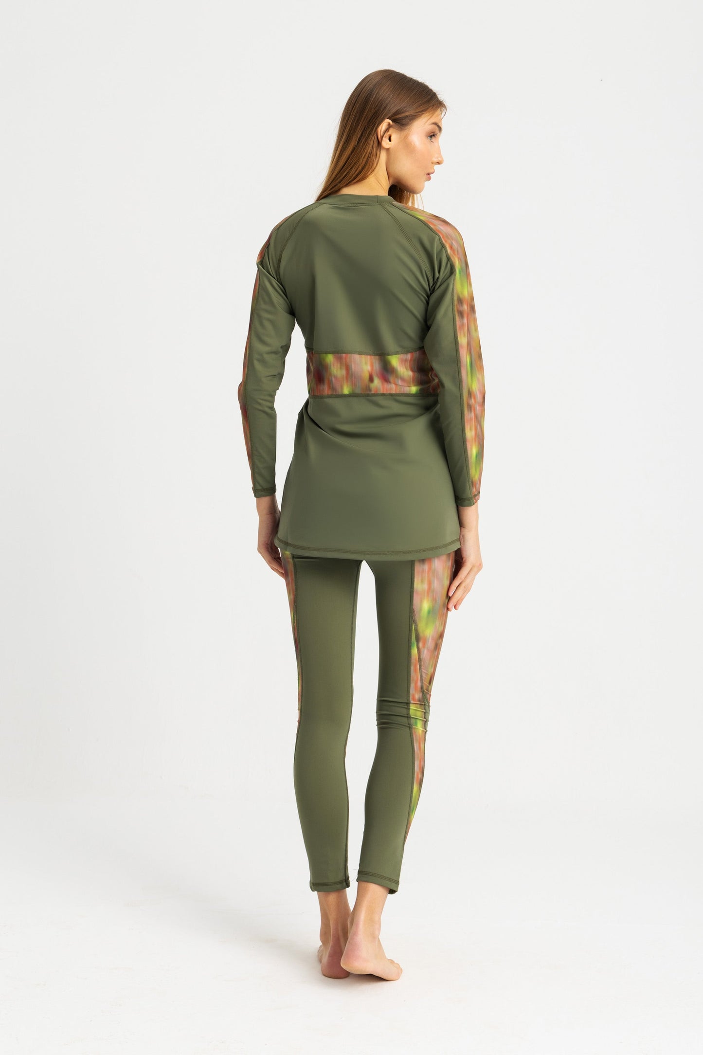 Asymmetrical Basic Swimsuit - Forest Haze