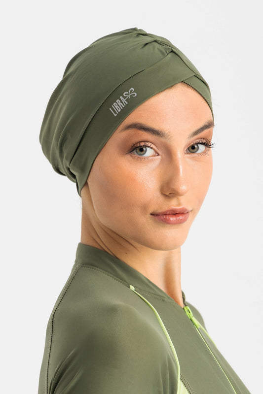 Sleek Swim Turban -Loden Green