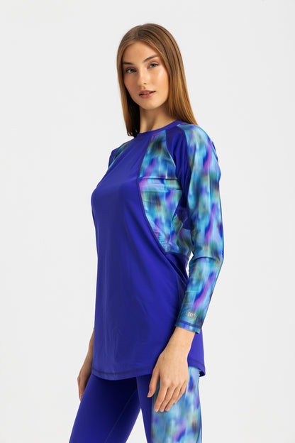 Asymmetrical Basic Swimsuit - Blue Haze