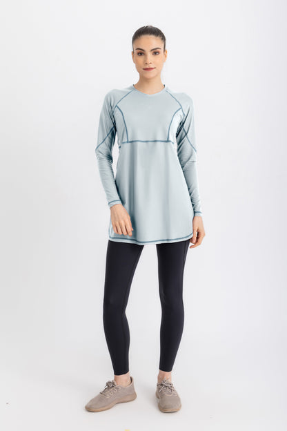 Breeze Back Top - Sustained Grey