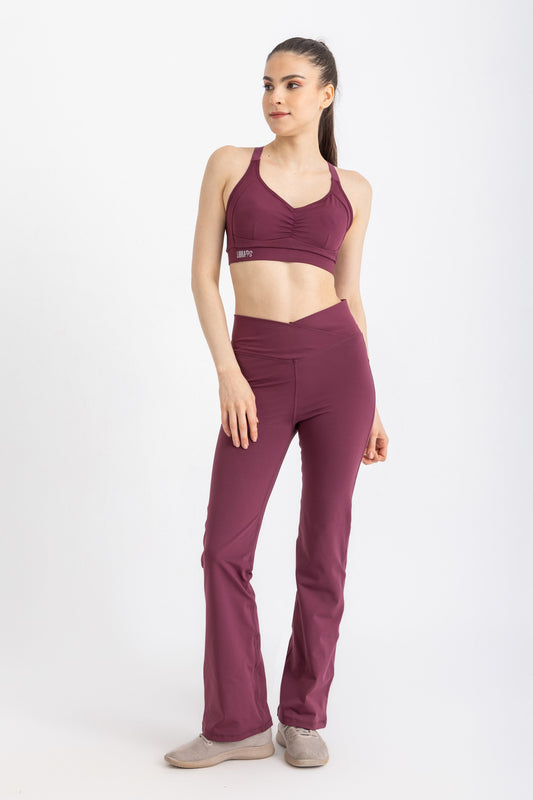 V-Flare Leggings -Crushed Violets