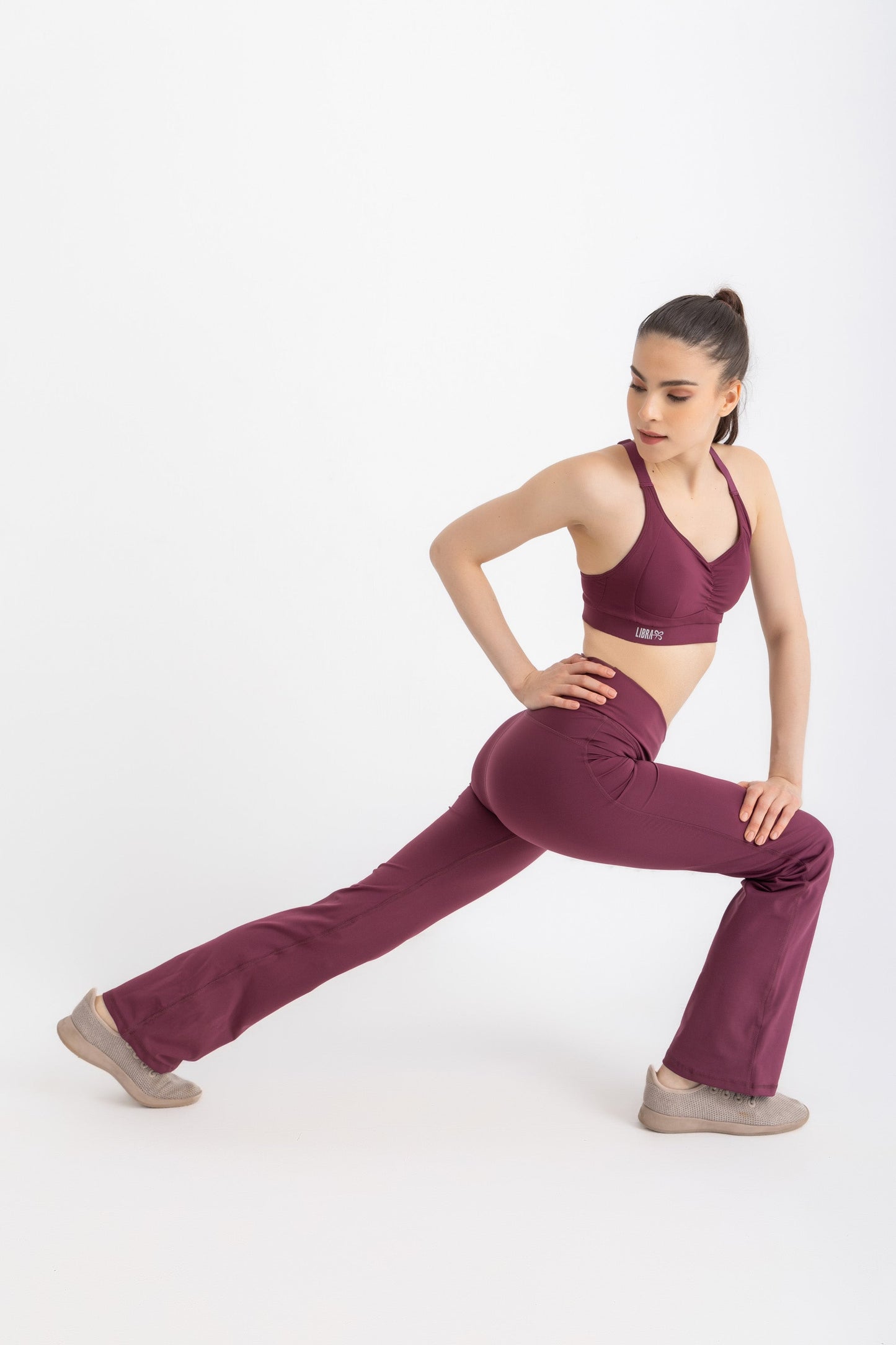 V-Flare Leggings -Crushed Violets