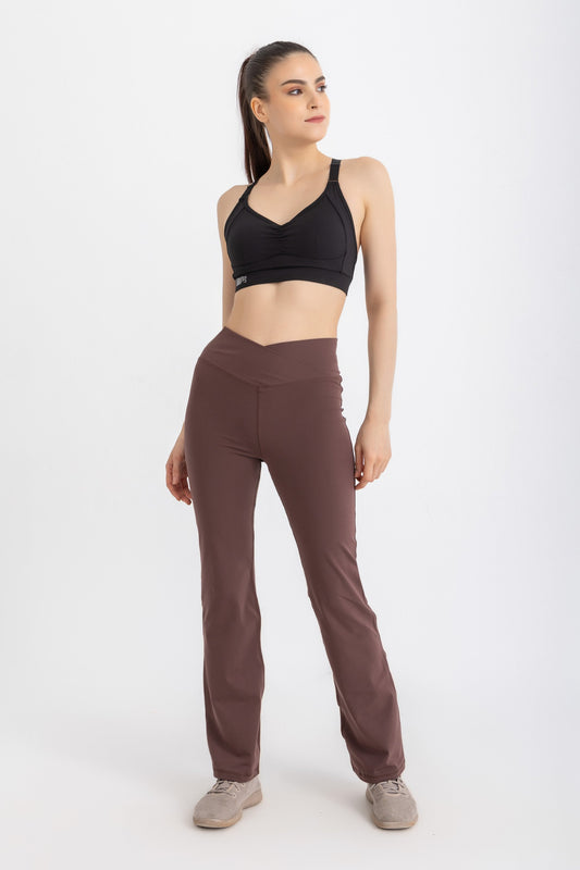 V-Flare Leggings - Deep Mahogany