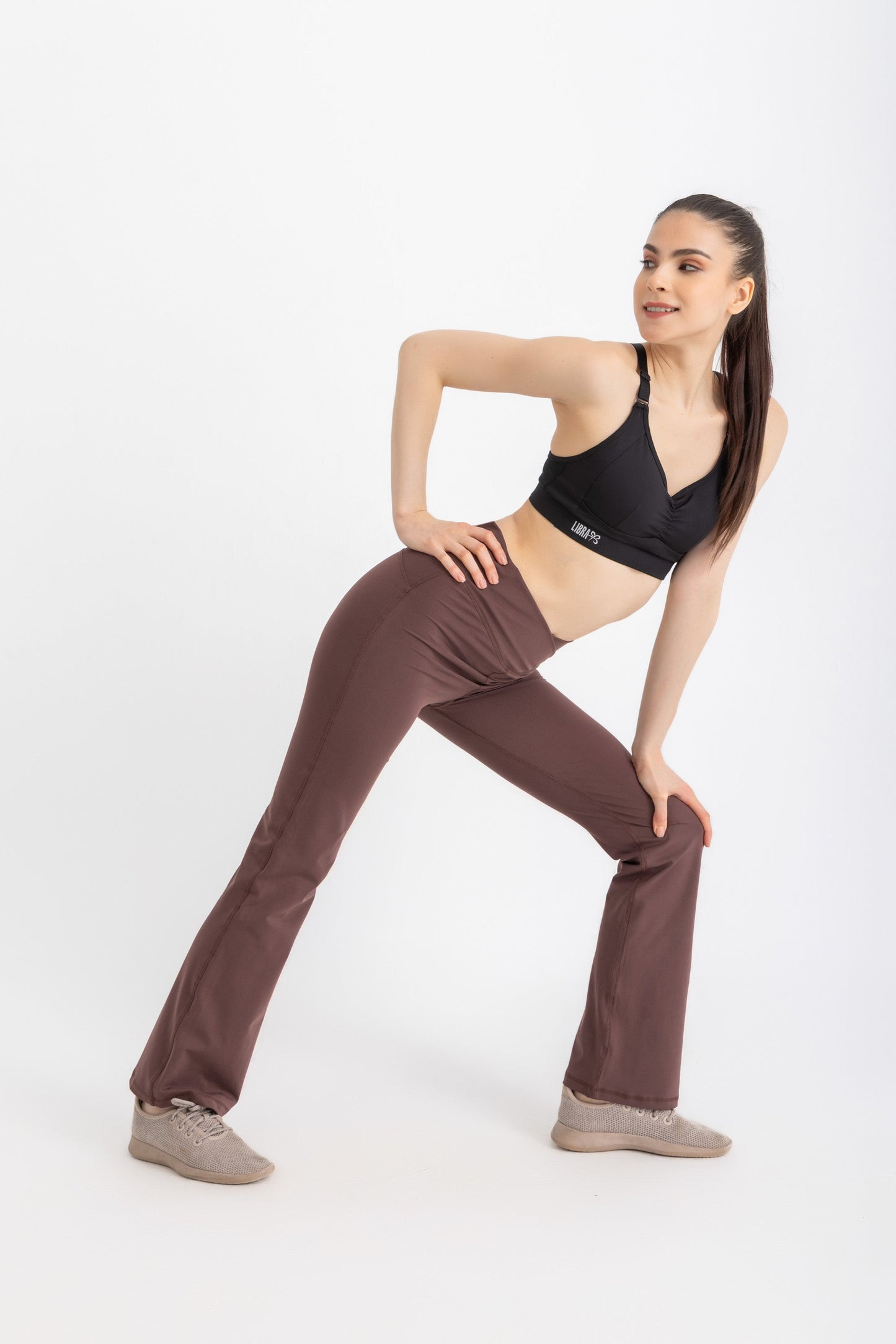 V-Flare Leggings - Deep Mahogany