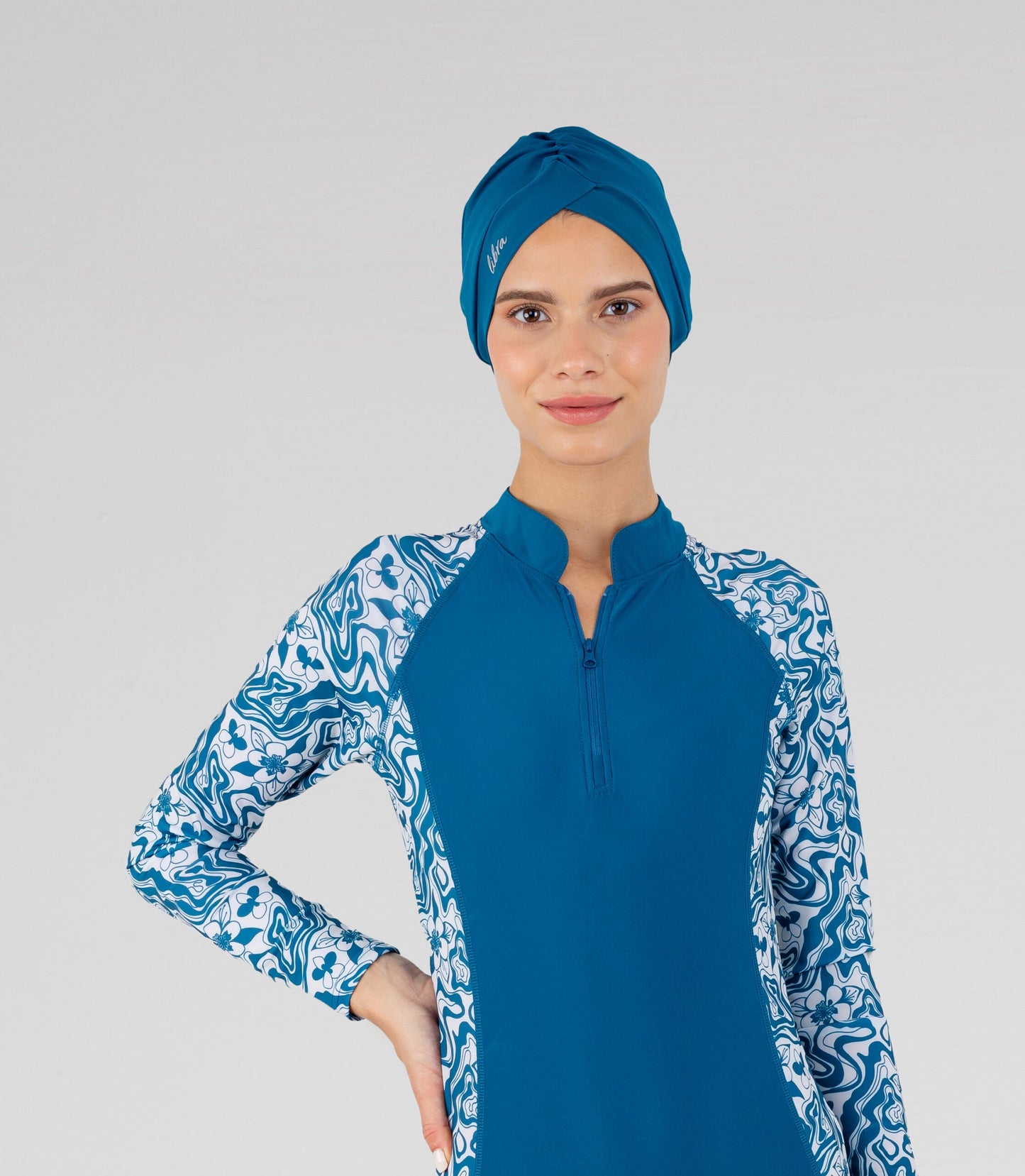 Sleek Swim Turban - Deep Lagoon