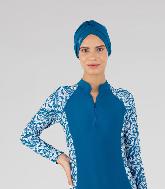 Sleek Swim Turban - Deep Lagoon