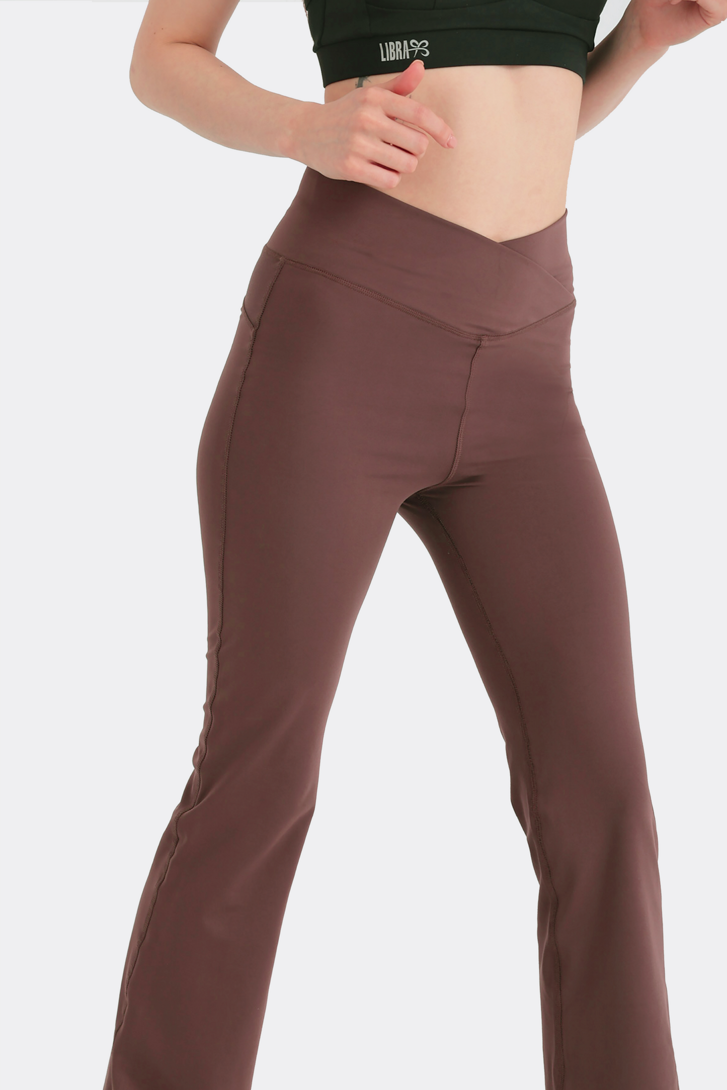 V-Flare Leggings - Deep Mahogany